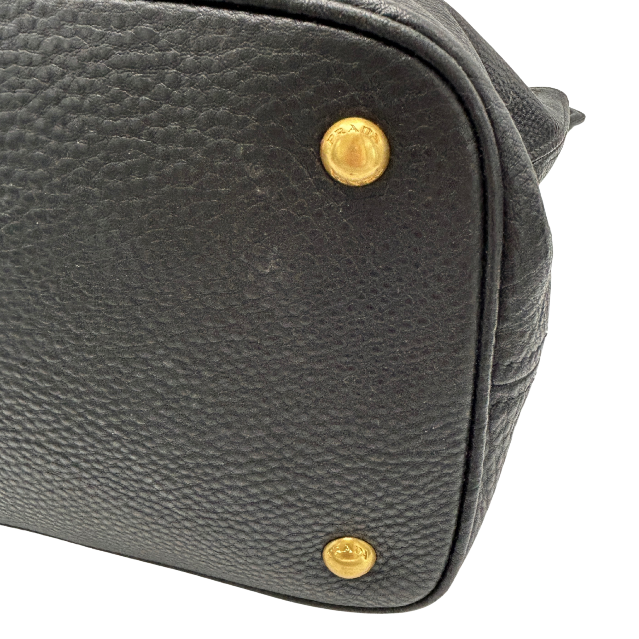 PRADA Vitello Daino Leather Shoulder Bag Nero Black