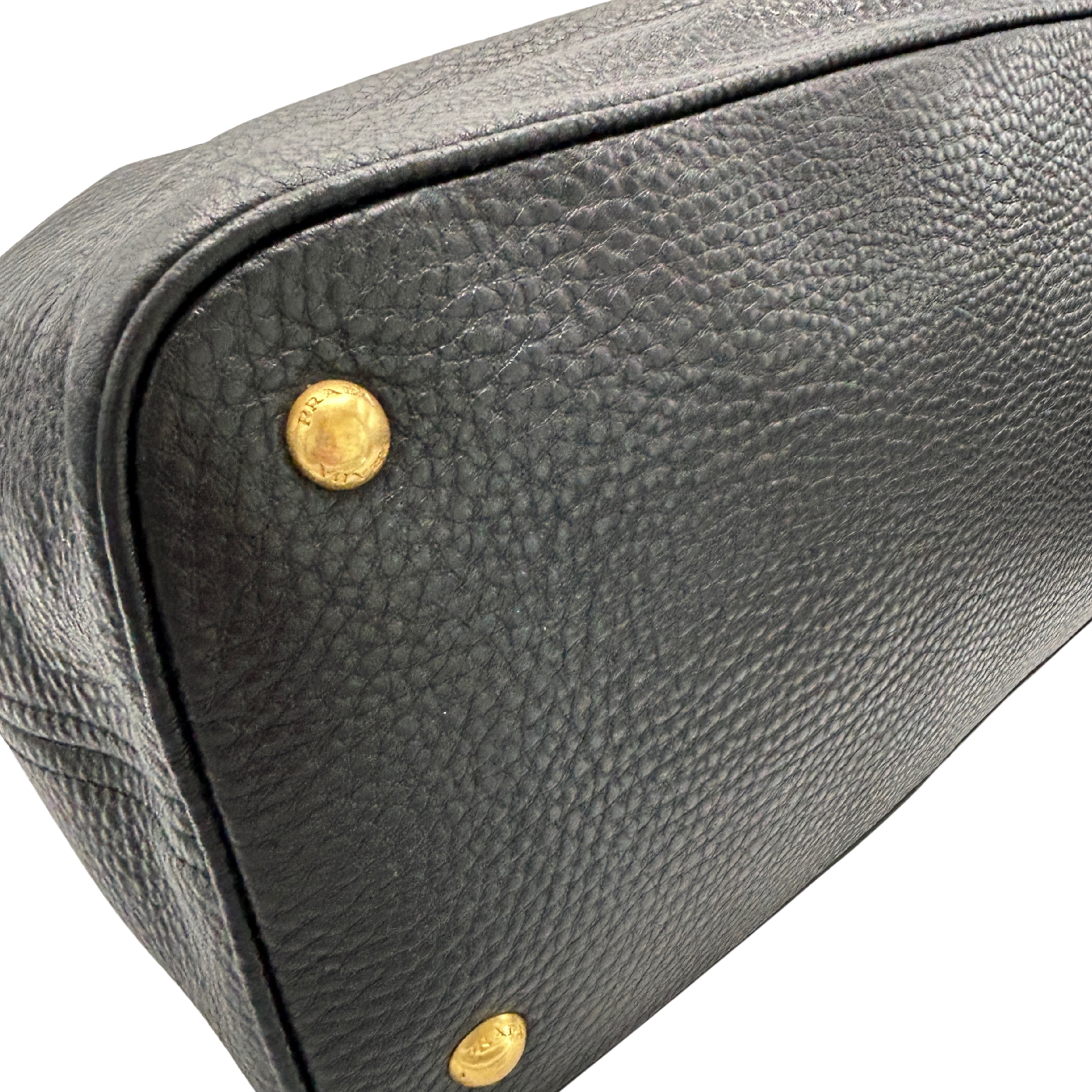 PRADA Vitello Daino Leather Shoulder Bag Nero Black